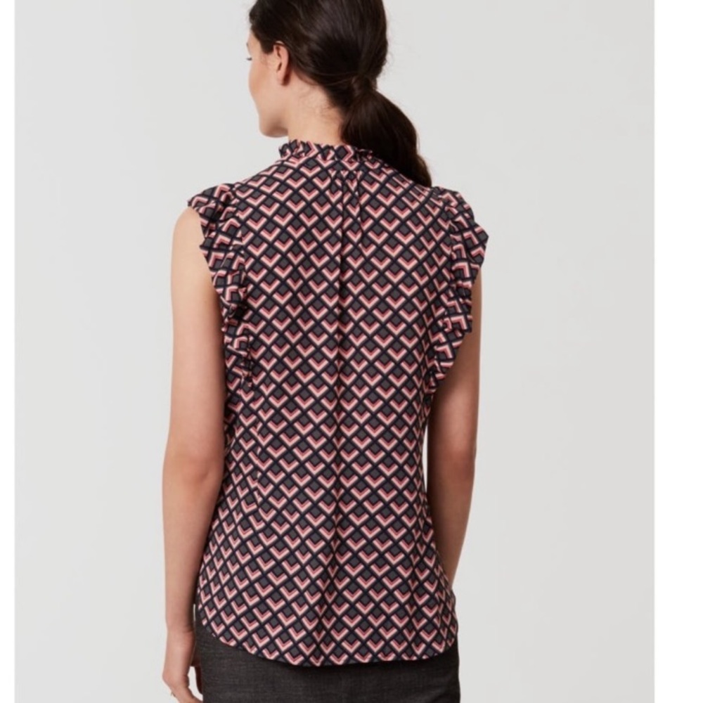 Office, Career, Business, Work, Loft Ruffle Sleeve Blouse